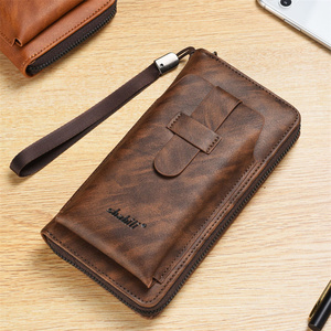 2024 Hot Sale High-Capacity Zipper Phone Bag <strong>Pu</strong> <strong>Leather</strong> Men's Business Hand Clutch Long Wallet - Product Image 2