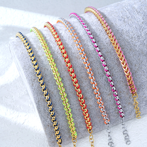 Bracelet Chaîne Curb en Gros Personnalisé, Bracelet à Maillons Plats en Acier Inoxydable 316L Plaqué Or PVD 18K, Bijoux en Vrac - Product Image 1