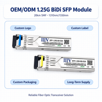Modul Transceiver Optik 1.25G BiDi SFP 20KM DDM 1310nm-TX 1550nm-RX SMF LC DDM Gigabit SFP