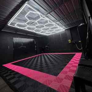 Heavy Duty Vented Interlocking Garage Floor Tiles <b>Plastic</b> Garage Flooring Mats for Car Detailing Shop Workshop Shownroom - Product Image 3