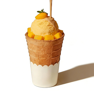 Cônes gaufrettes à fond plat, taille standard, croustillants et sains, coupelles de service DIY pour gelato, crème glacée molle et garnitures - Product Image 2