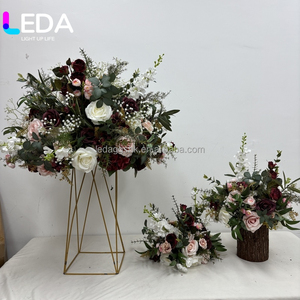 LEDA Mariage – Bouquet de fleurs artificielles en soie blanches de 60 cm avec feuilles vertes, qualité supérieure, fait main, qualité Classa - Product Image 4