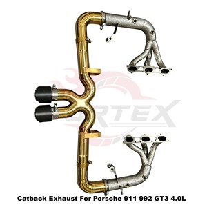 Système d'échappement complet Vortex Heat Shield en titane avec collecteurs pour Porsche 911 992 GT3 4.0L 2022-2025, embouts en carbone, kit de tuning - Product Image 2