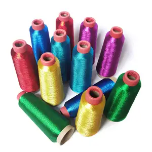 MS Type 150D Metallic Yarn Shiny Crochet Yarns for Embroidery Metallic Yarn Thread