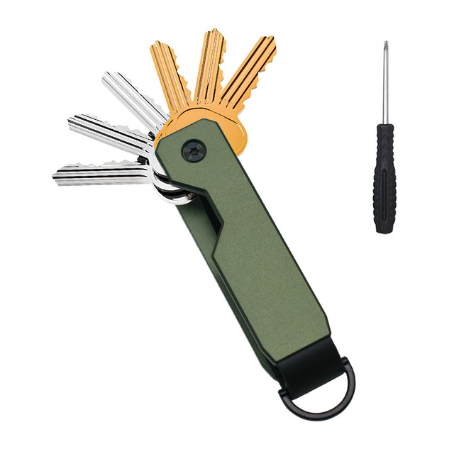 Fast Custom LOGO Engraving Printing Aluminium Organize Tool Key Holder Organiser With Belt Clip Aluminum Keychain Case
