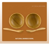 Emballage cosmétique naturel, masque DIY, bol en bambou avec cuillère, soin de la peau, bol en bambou pour masque avec outil, bol pour masque