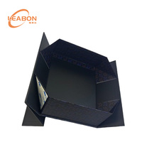 Boîtes en carton rigide magnétique de luxe personnalisées, noires, mat, avec revêtement UV, écologiques, recyclables, portables, réutilisables, pour bijoux et cosmétiques