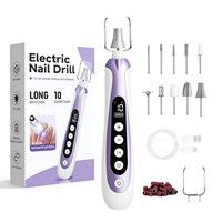 Kit de manucure et pédicure électrique portable 2026 avec lampe UV, lime à ongles électrique sans fil 10 vitesses pour la maison et le salon