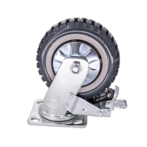 Fabrikverkauf Edelstahl 250Kg 6 Zoll Hochleistungs-PU-MW-Lenkrolle mit Bremse - Product Image 1