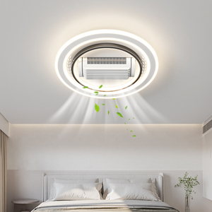 White Modern Ventilador De Techo Con Luz Living Room Dining Room Bladesless <strong>Fan</strong> With Light - Product Image 5