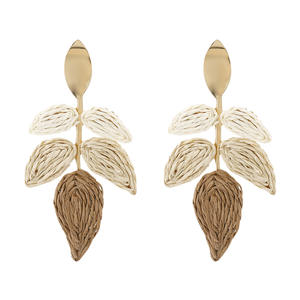 2025 fabricante al por mayor de alta calidad exquisitos pendientes grandes para mujer joyería 2025 pendientes hawaianos en forma de hoja - Product Image 2