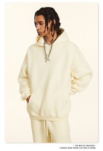 Boxy Vintage Distressed Broderie Hommes Lavage à l'acide Sweat à capuche court surdimensionné Fabricant Personnalisé Eco-textiles Pull en tissu vert - Product Image 5