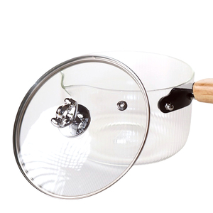 Olla de doble manija de vidrio de borosilicato alto Diseño clásico Venta al por mayor Pedido a granel para minoristas y restaurantes - Product Image 1