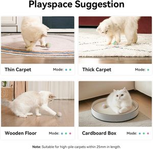 치어블 위키드 볼 M3 에코 친화적 대화형 조명 펫 장난감 스마트 실내 고양이 우울증 방지 장난감 (새끼 고양이용) - Product Image 5