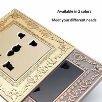 Interruptor de Pared Estilo Británico-Americano Tipo 86, Bronce Antiguo con Patrón de Bronce Fosforado, Estándar Británico, 13A
