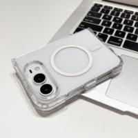 Étui pliable ultra-fin en TPU magnétique transparent en acrylique pour iPhone Duo, protection intégrale de l'objectif, compatible avec la charge sans fil