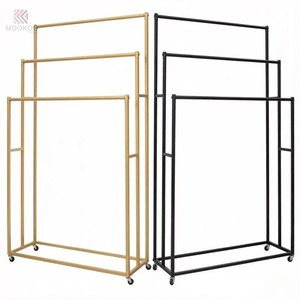 Espositore Girevole in Metallo Nero per Tessuti e <span class=keywords><strong>Abbigliamento</strong></span> con Ruote per Negozi al Dettaglio - Product Image 5