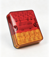 10 LED Truck Tail Light Amber Red Rear Lamp Trailer Lorry Rear Stop Turn Signal Light for Heavy Duty Truck