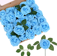 Lot de 25 roses en mousse PE pour décoration de boîte à fleurs artificielles pour mariage, Saint-Valentin et Noël
