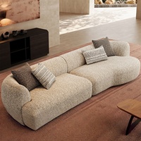 Ensemble de canapés en tissu en forme de L de style Wabi Sabi, canapé sectionnel moderne minimaliste style Dune, design multifonctionnel haute densité