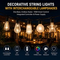 Guirnalda de Luces Negras para Jardín con Luces Conectables y Control Remoto con Temporizador para Decoración de Cercas de Patio Trasero