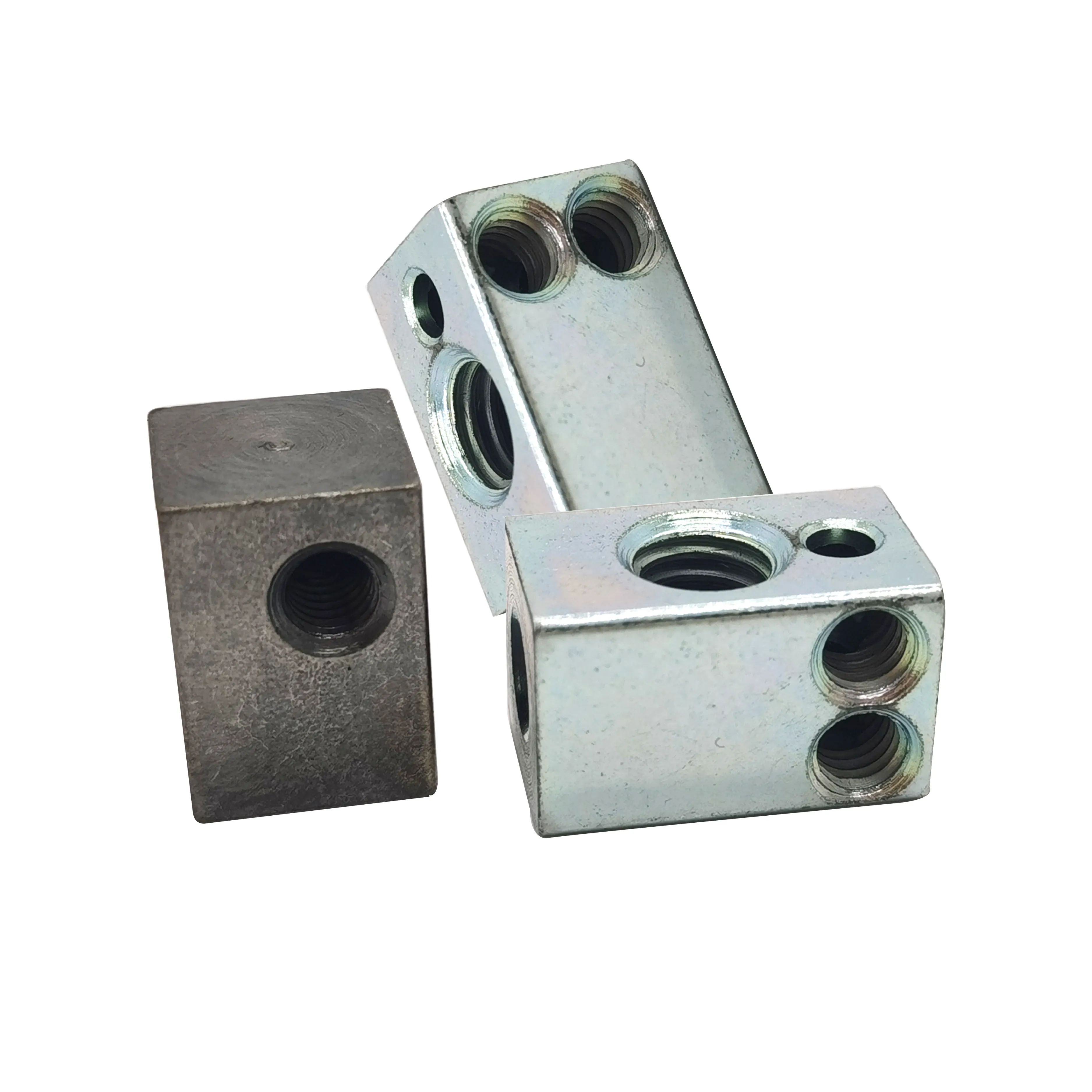 Carbon Steel Zinc Plated M2 M3 M4 M5 Square Nuts With Hole For Computer Audio Equipment With Three Hole
