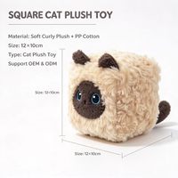 Peluche chat carré mignon en gros, jouet anti-stress moelleux en forme de bloc, animal en peluche pour la décoration intérieure, cadeau