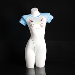<b>Anime</b> Style Cat Face Jersey Bodysuit Pink Short Sleeve Women's Sexy <b>Lingerie</b> Costume - Product Image 2