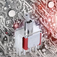 Interrupteur à bascule rond standard DPDT On-Off-On à passage traversant, broches PC en bakélite, intelligent IP11 12mm pour machine d'automatisation