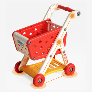 Chariot de courses miniature en plastique pour enfants, avec 4 roues, pour supermarché, idéal comme cadeau pour filles - Product Image 1