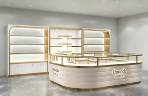 Jewelry Display Kiosk with <b>Lockable</b> <b>Cabinets</b> Modern Custom Mall Booth for High-End Accessories Retail & Brand Showcase Solution - Product Image 4