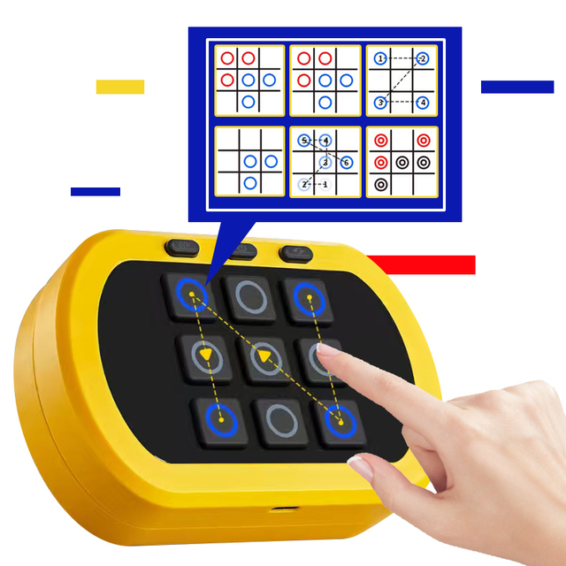 Multiple Gameplay Handheld Electronic Chess Game Console Kids Fun Quick Memory Game Machine Decompression Tic Tac Toe Game Toy