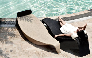 Mobilier moderne piscine d'hôtel chaise longue en rotin <span class=keywords><strong>tressé</strong></span> chaise longue en rotin - Product Image 2