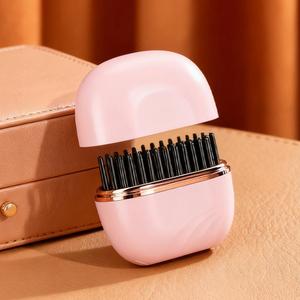 0728 Travel-ready Hair Straightener Comb Compact Wireless Brush Versatile Mini Hot for Quick Touch-ups - Product Image 4