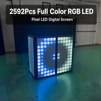 Cabine DJ portable avec façade LED, 2592 pixels LED RGB, écran pixel couleur pleine, contrôle DMX, équipement de scène DJ pliable