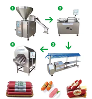 Línea de Producción de Salchichas de Alto Rendimiento, Máquina Industrial para Hacer Salchichas, Máquina para Elaborar Salchichas al Vacío/Hidráulica/Neumática