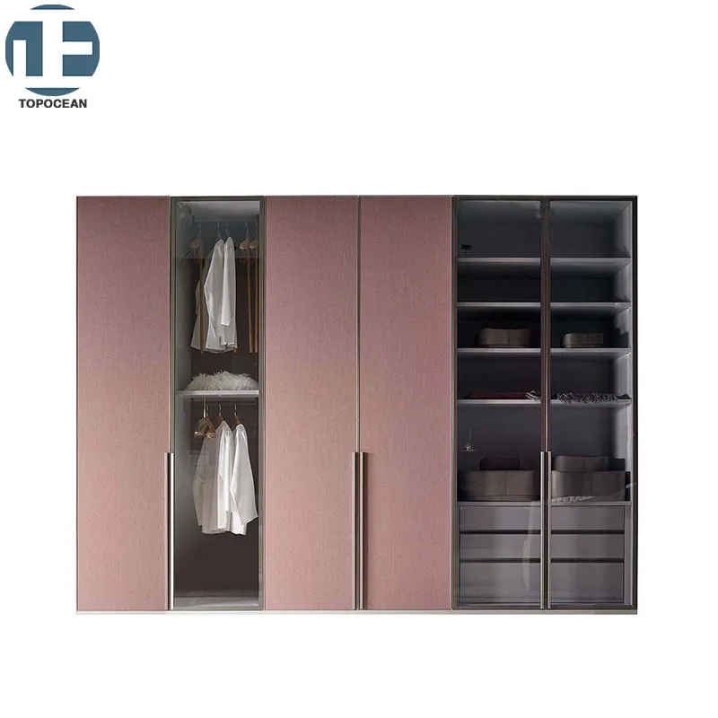 Topocean wooden dressing table with mirror bedroom wall cabinet clothes wardrobe latest design