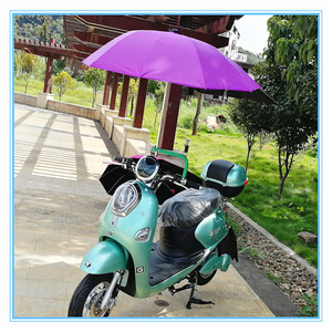 Parapluie de vélo manuel pour scooter électrique Revêtement noir Pare-soleil épais pour le voyage Polyester pour moto et vélo - Product Image 4