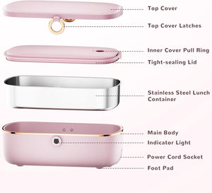 Réchauffeur électrique de nourriture de ménage de boîte à lunch d'acier inoxydable de 900ml - Product Image 5