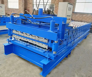 Doppels chicht glasierte Ziegel Dachbahn Herstellung Rolle Ehemalige trapezförmige Ibr Panel Wandzaun Rollen form maschine - Product Image 3