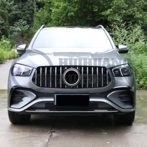 Pare-chocs pour <span class=keywords><strong>Benz</strong></span> 2020-2025 <span class=keywords><strong>GLE</strong></span> W167 Upgrade 2024 GLE53 AMG Kit de carrosserie Pare-chocs avant GT Grille Diffuseur avec échappement Fender Flare - Product Image 2