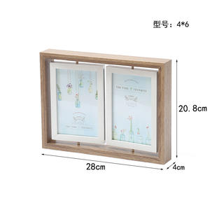 Cuadro nórdico creativo de madera, decoración de escritorio, marco de fotos giratorio de doble cara de 6 pulgadas - Product Image 6