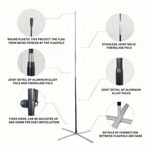 أعلام إعلانية مطبوعة مخصصة للترويج والدعاية، رايات شاطئية وريشية من البوليستر والحرير المطبوع بالشاشة الحريرية - Product Image 2