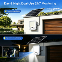 Caméra de sécurité solaire ICSEE 2MP, caméra de surveillance sans fil extérieure, WiFi, charge solaire, batterie 15000mAh, éclairage 100 Watts