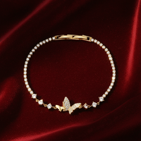 Bracelet Gothique Kawaii Papillon Orné de Deux Papillons en Zircon Style Bohème Plage 2026 – Accessoire Tendance pour Banquet