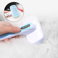 Brosse à poils pour animaux de compagnie, peigne démêlant auto-nettoyant en un clic, antistatique, outil de massage pour chiens et chats, OEM ODM