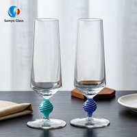 Verres à vin rouge en verre borosilicate de 280 ml avec logo personnalisé, design unique en forme de boule colorée, fournisseur chinois Samyo, pour cadeau
