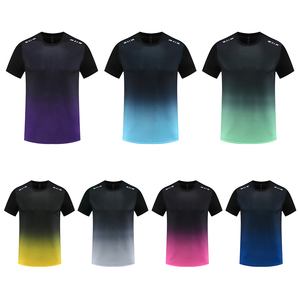 Ensemble de sport 100 % polyester pour équipe sportive, t-shirt et short dégradé, grande taille 3XL, idéal pour l'entraînement estival, ensemble de gym pas cher - Product Image 3