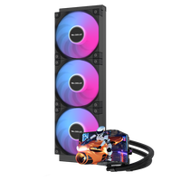 Nouveau refroidisseur d'eau pour processeur ICE REALM VISION 360 BK ARGB à écran incurvé, refroidissement liquide, Intel LGA115X/1200/1700/1851 AMD, pour jeux sur ordinateur
