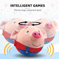 Nouvelle balle interactive pour chien, rechargeable par USB, mignonne, en forme de cochon, imperméable, écologique, électronique, active et mobile